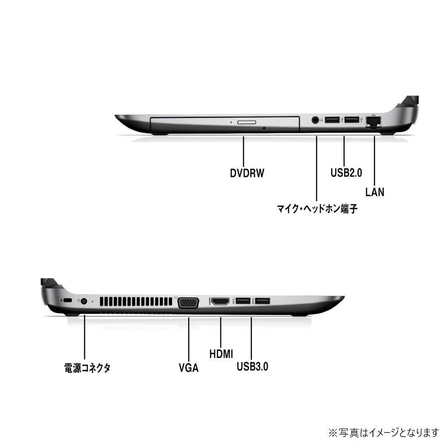 HP (エイチピー) ノートPC ProBook 450G3/15.6型/テンキー/Win11 Pro/MS Office H&B 2019/Core i5 第6世代/メモリ8GB/SSD256+HDD500GB