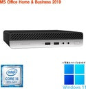エイチピー ミニPC 400G4 / 22型液晶セット / Win11 Pro/MS Office H&B 2019 / Core i5-8500T / 16GB / 512GB SSD/中古整備PC