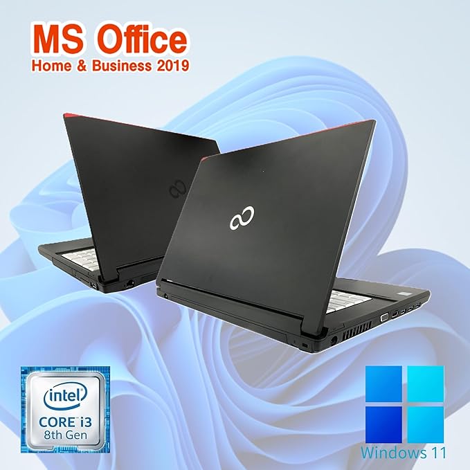 富士通 ノートPC A579 /15.6型 / 10キー / Win11 Pro/MS Office H&B 2019 / Core i3-8145U /8GB / 256GB SSD / 中古整備PC